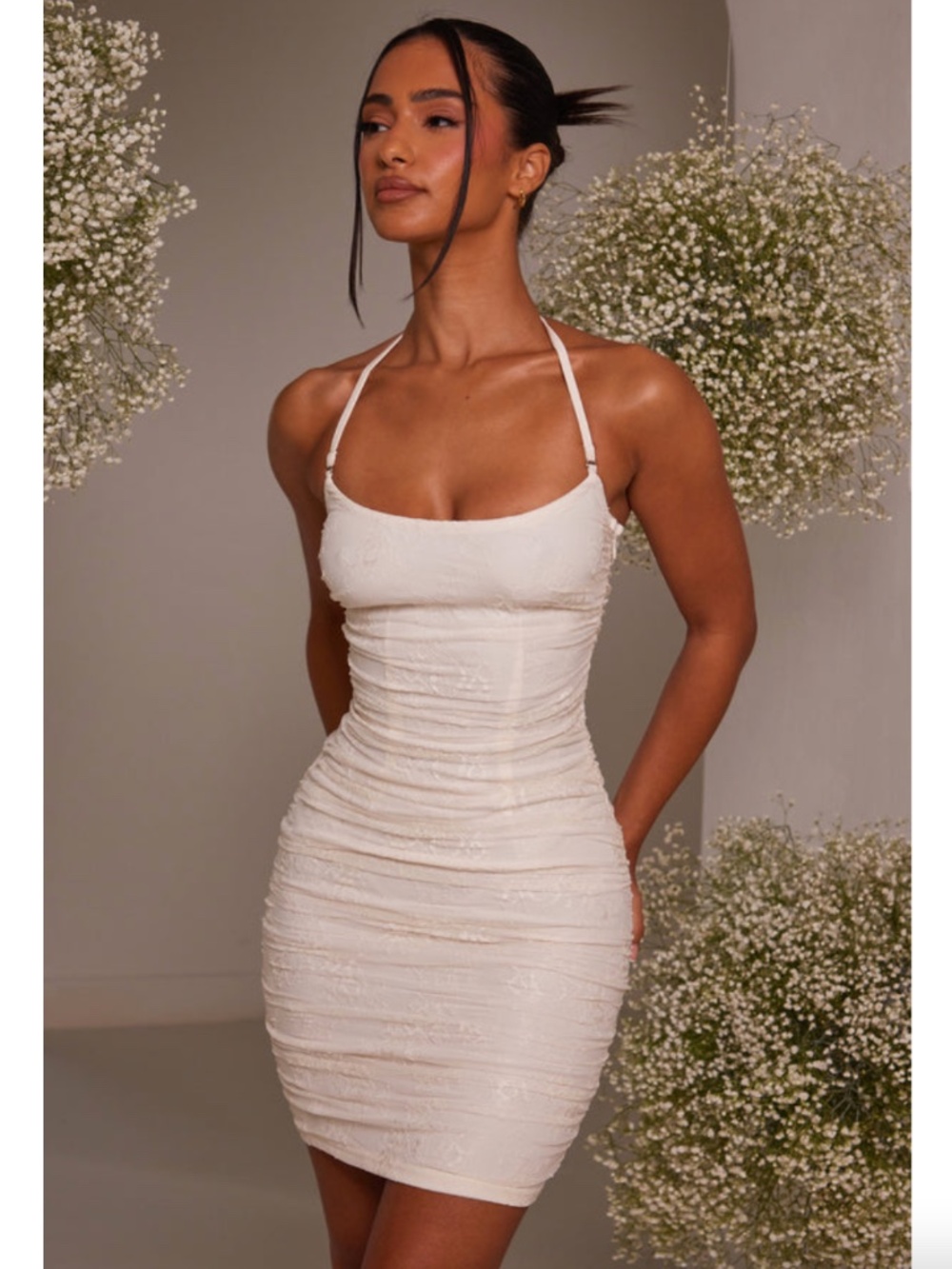 Mars The Label The Bandeau Lace Mini Dress White Ivory Women’s US 0 (UK 4)